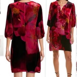 NWT Johnny Was Vibrant Red Floral Dress, size S